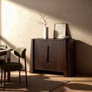 Aparador alto Vandana Stellar Zenova de madera de mango oscuro - Product Image 1