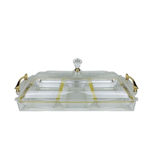 3 Dividers <b>Acrylic</b> Luxury Snack Serving Tray Set for Party Indoor and Outdoor Use - Product Image 3