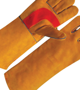 Extra Long Leather Welding <b>Gloves</b> with Fleece Lining Molten Metal Splash Resistant <b>Type</b> B MIG TIG Stick Welding Use - Product Image 2