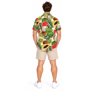 Chemise homme tropicale à sublimation personnalisée en polyester, vêtement de plage à séchage rapide, boutonnée, décontractée, pour les vacances d'été, chemise tendance - Product Image 4