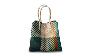 Bolso Tote Tejido a Mano con Parches Coloridos, Ecológico, Impermeable, con Cierre de Botón, para Playa o Viajes, OEM/ODM - Product Image 2