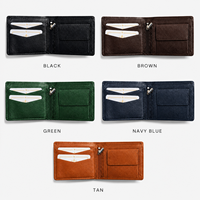 Dompet Pendek Unisex Kulit Asli dengan Penutup Gesper Pola Benang Tahan Lama Vintage untuk Bisnis & Penggunaan Sehari-hari Tempat Kartu