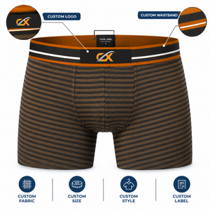 Calzoncillos bóxer de secado rápido para hombre al por mayor, cintura elástica de altura media, ropa interior suave y elástica de alto rendimiento, marca privada - Product Image 5