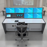 Console de sécurité pour salle de contrôle, poste de travail personnalisé pour centre de commande, mobilier de surveillance et solution opérationnelle