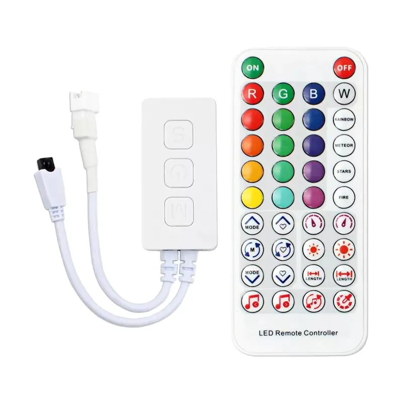 SP611E LED RGB Pixel contrôleur Bluetooth musique synchrone DC 5V 42V contrôleur de bande adressable 3 boutons télécommande IR