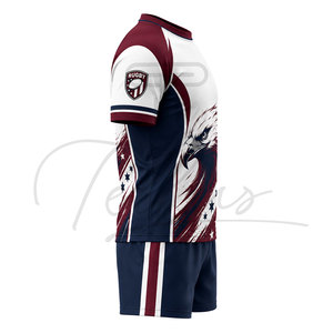 Wholesale New Stitched <b>Men</b> Sublimated Rugby Uniform Printed Design Jersey With Shorts Professional Top Quality Rugby Uniform - Product Image 3
