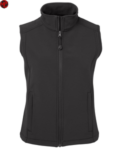 Gilet softshell noir zippé sans manches, coupe-vent, respirant, pour activités de plein air, gilet en polaire - Product Image 1