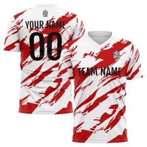 Camiseta de Fútbol Personalizada con Cuello en V, Manga Corta, Estampado Sublimado, Nombre del Equipo, Número, Unisex para Adultos, Absorbe la Humedad - Product Image 2