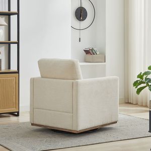 Poltrona Singola Girevole Imbottita Quadrata da 78 cm, Poltrona Club Lounge Girevole a 360 Gradi, Comoda Poltrona per Soggiorno - Product Image 6