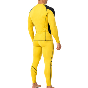 Ensemble de survêtement de compression pour hommes, respirant, extensible, à manches longues, haut et legging, séchage rapide, pour la course, le fitness et l'entraînement, personnalisable - Product Image 5