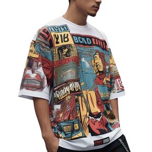 Unisex Men Women Heavyweight Oversized <b>Tshirt</b> Custom Print Graphic T Shirt Plain Blank 100% cotton T-shirt for men loose fit - Product Image 1