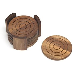 Eco-Friendly Wooden <b>Drink</b> Coasters with Smooth Natural Finish, Multipurpose Cup and Mug Coaster Set for Coffee Tables, Dining - Product Image 2