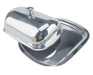 Plato para mantequilla multiusos de acero inoxidable con tapa, caja de almacenamiento para mantequilla, para mostrador de cocina, servicio de desayuno - Product Image 4