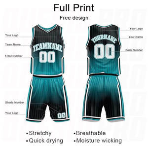 Uniforme de Baloncesto Color Verde Azulado Degradado, Ropa de Equipo de Baloncesto de Poliéster para Hombre, Conjunto Personalizado de Uniformes de Baloncesto, Camisetas de Baloncesto - Product Image 4