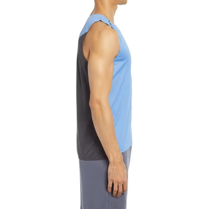 Débardeur sans manches gris foncé pour homme, col rond, tricoté, couleur unie, style sportif, séchage rapide, débardeurs en coton pour homme - Product Image 4