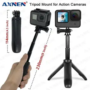 三脚架安装自拍棒可扩展单脚架，适用于Gopro Hero AXNEN SJCAM小米易行动相机迷你手持便携式单脚架