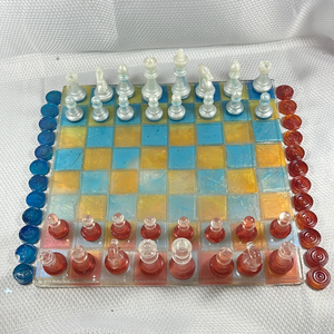 Juego de Ajedrez de Ónix Negro Ecológico Hecho a Mano de Lujo, Piezas de Resina Talladas, Personalizable, Regalo Unisex Decorativo - Product Image 4
