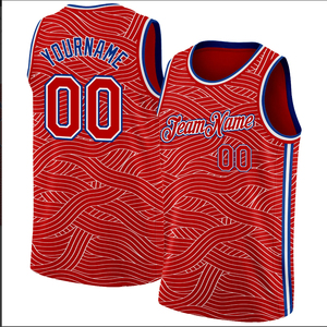 Camiseta de Baloncesto Roja Personalizada con Impresión por Transferencia de Calor, Transpirable, 100% Poliéster, Anti-UV, de Secado Rápido, Unisex, para Adultos, para Todas las Temporadas - Product Image 1