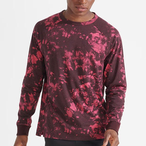 <b>Men's</b> <b>Tie</b>-Dye Raglan Sleeve Long Sleeve T-Shirt O-Neck Knitted Casual Wear Regular Fit Pattern Print Red <b>Black</b> - Product Image 1