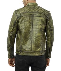Blouson de motard en cuir de vachette souple, vêtement d'extérieur élégant et décontracté, cuir véritable de haute qualité, coupe ajustée, design tendance et à la mode - Product Image 2