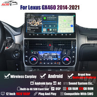 Autoradio Android 14 12'' avec GPS et navigation vidéo pour Lexus GX460 2014-2021, écran tactile, lecteur multimédia DVD