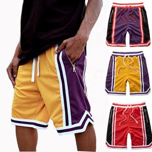 Pantalones cortos de baloncesto para hombre con logotipo personalizado de alta calidad, ropa de calle a cuadros de malla transpirable, ropa deportiva para Fitness, pantalones cortos de gimnasio de estilo informal - Product Image 1