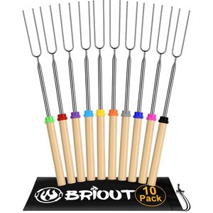 Bastoncini Estensibili in Acciaio Inox da 32 Pollici per S'mores e Hot Dog, Utensile per Falò - Product Image 1