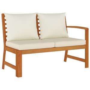 Juego de Comedor para Jardín en Color Blanco Crema con Madera Natural para Entretenimiento al Aire Libre - Product Image 5