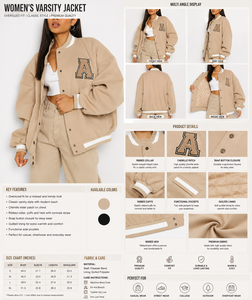Blouson universitaire à manches longues pour femme – Vente en gros, designs uniques personnalisés, streetwear décontracté, imperméable, respirant, uni et vierge - Product Image 6