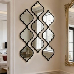 Premium Sheesham Wood Geometric <b>Mirror</b> Grid - Wholesale Statement <b>Wall</b> Decor - Product Image 6