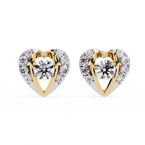 Solitairekart ต่างหูรูปหัวใจเพชรธรรมชาติ0.74ct สีความคมชัดสูง VS-SI คอลเลกชันนิรันดร์ - Product Image 1