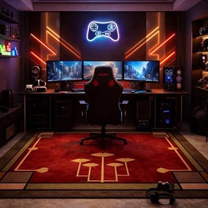Alfombra de Lana Tufted Estilo Misionero con Diseño Floral, Alfombra Vintage para Sala de Estar, Dormitorio, Decoración del Hogar - Product Image 1