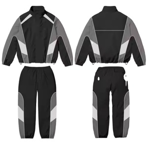 Conjunto Deportivo de Dos Piezas para Mujer, Estilo Vintage, Cortavientos, Transpirable, Tallas Grandes, con Franja Reflectante, Cremallera y Contraste de Color 2026 - Product Image 3