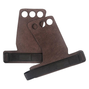 Protège-poignets en cuir à 3 trous pour gymnastique, antidérapant, léger, réglable avec fermeture auto-agrippante, pour entraînement de force et musculation - Product Image 3