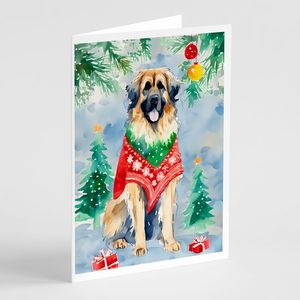 Leonberger Whimsical A7 Size 5x7 Blank <b>Note</b> <b>Cards</b> Pack of 8 Christmas <b>Greeting</b> <b>Cards</b> with Envelopes - Product Image 1