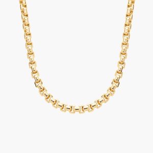 22" Semi-Solid Men's Round <b>Box</b> Chain in Yellow Gold - Product Image 2
