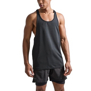 Summer <b>Slim</b> Fit Cotton/Polyester Stretchable Quick Dry Breathable Sports Sleeveless Running Wear Men's Tank Top - Product Image 2