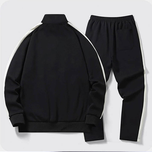 Conjunto Deportivo de Felpa 2 en 1 para Hombre, con Capucha, Color Marrón Estampado, Cierre de Cremallera, Bolsillos Laterales, Transpirable - Product Image 2