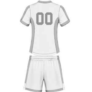 White <b>Light</b> Grey Rugby Jersey Shorts Set Short Sleeve V <b>Neck</b> Team Uniform Custom Breathable Training Athletic Sportswear - Product Image 1