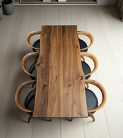 Table à manger en bois massif au design moderne, très vendue, pour la maison et l'hôtel, mobilier de restaurant commercial simple à prix de gros