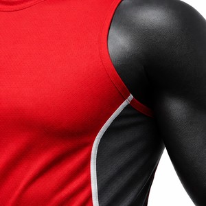 Conjunto Deportivo sin Mangas para Hombre, Uniforme para Correr, Secado Rápido, Poliéster, Gimnasio, Fitness, Entrenamiento, Camiseta sin Mangas y Pantalones Cortos - Product Image 5