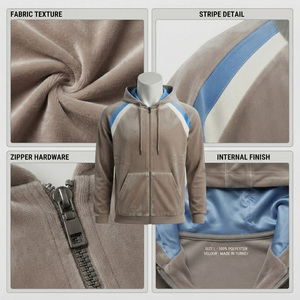 Men's Fleece Hooded Sweatshirt Raglan Sleeve Solid Casual Winter Zipper Front Pocket Regular Fit 100% Cotton Eco-Friendly - Product Image 5