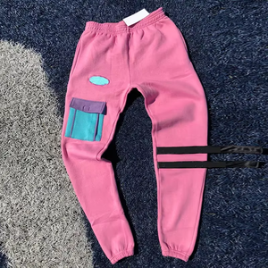 Conjunto de 2 Piezas para Hombre, Sudadera con Capucha y Pantalones Deportivos, Estampado Multicolor, Estilo Patchwork, Casual, Ajustado, Ligero - Product Image 3