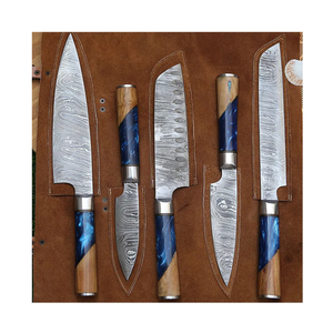 Cuchillos PRESTIGE BLADES al por mayor, personalizados, de alta calidad, servicio OEM ODM, juego de cuchillos de chef de cinco piezas, 67 capas, hechos a mano, afilados, de Damasco. - Product Image 3