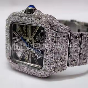 นาฬิกาควอตซ์เพชรโมอิสซาไนต์ทันสมัยสำหรับผู้ชาย ประดับเพชรหรูหราสไตล์ฮิปฮอป นาฬิกาข้อมือดีไซน์เนอร์ระดับพรีเมียม เพชรโมอิสซาไนต์ - Product Image 5