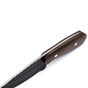 OEM Handmade High Quality Industrial Multi-functional Camping Hunting Bushcraft Knife Straight <b>Clip</b> Point Textured Wood Handle - Product Image 4