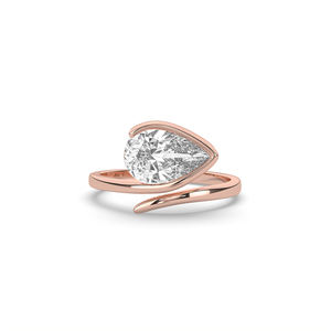 Bague Solitaire Unique en Or 14K 10K avec Diamant de Laboratoire de 2,50 Carats, Coupe Poire Brillante, Légère, Bijoux de Mariage, Fabricant d'Usine - Product Image 1