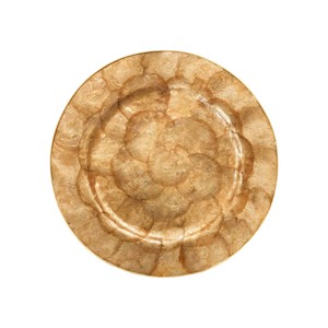 Assiette de présentation de luxe en nacre naturelle, ronde, en coquille de Capiz blanche, décorative, avec bord doré, pour événements et fêtes, vente en gros - Product Image 1