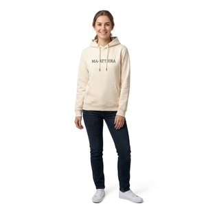 เสื้อฮู้ดโอเวอร์ไซส์ผ้าฟลีซสำหรับผู้หญิง มีกระเป๋าจิงโจ้ สไตล์ลำลอง สตรีทแวร์ รับสกรีนโลโก้ - Product Image 1