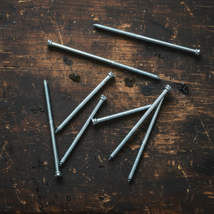 Tornillos parciales de cabeza ranurada de acero al carbono con doble extremo zincado, métricos/pulgadas, grado industrial PDC, clase 4.8 6.8, para fijación de madera - Product Image 1